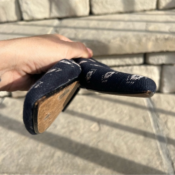 Madewell leather sole textile body pointy toe mule slide on flats Sz 7.5 - Picture 2 of 6